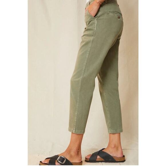 AMO Easy Trouser Straight Leg Chino Pants Crop Size 28 (khaki army surplus) - Picture 2 of 6